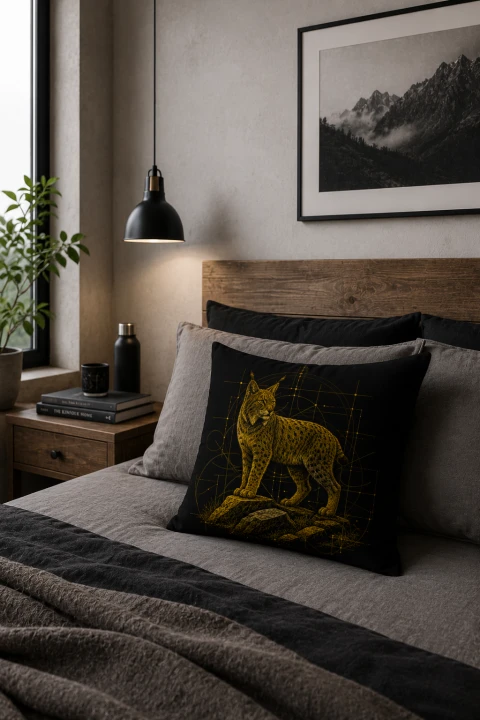 Bieszczady ryś poduszka sypialnia loft.png