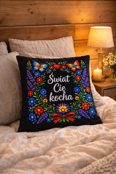 poszewka czarna  świat cię kocha02.png