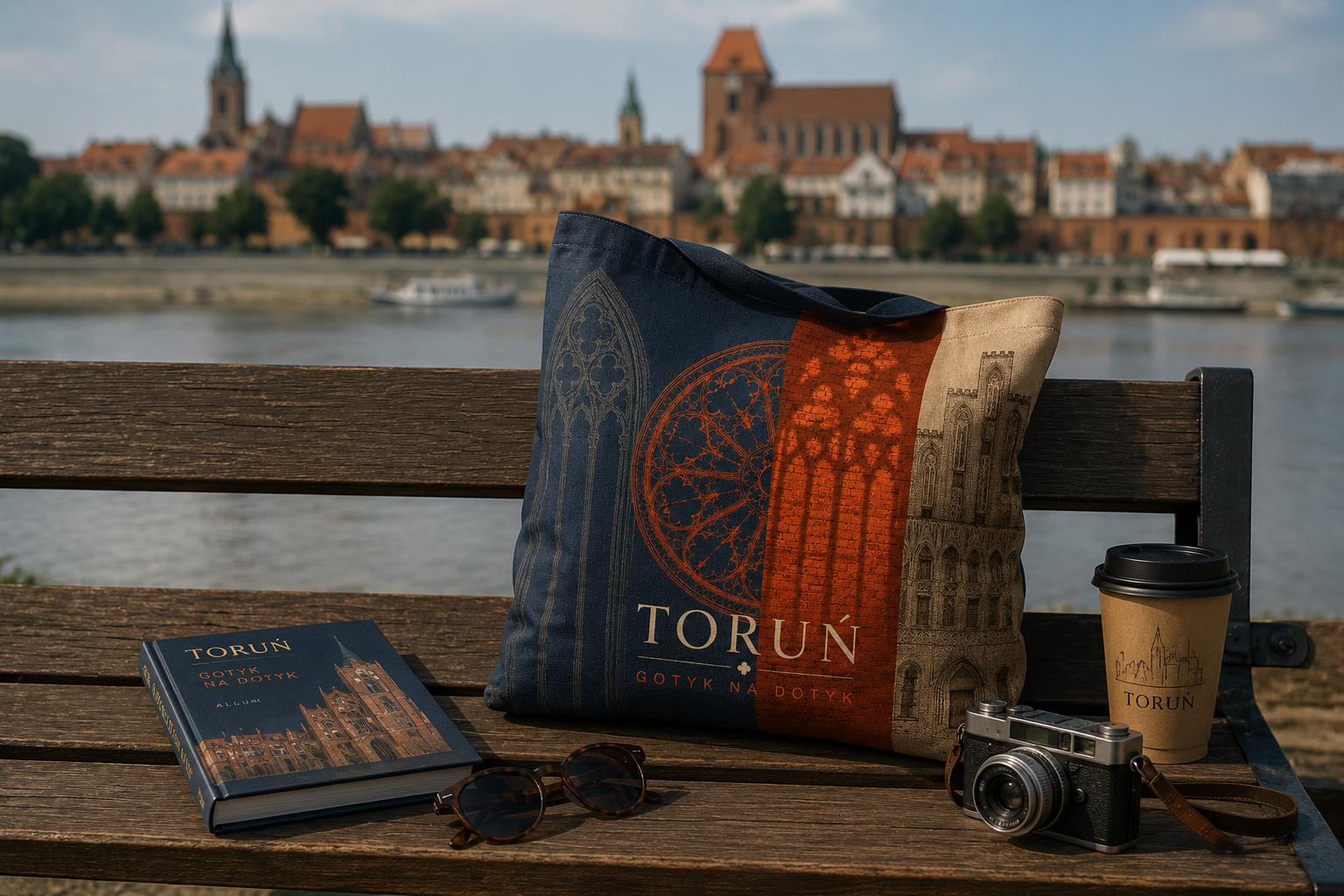 Pamiątka z Torunia torba Toruń gotyk na dotyk
