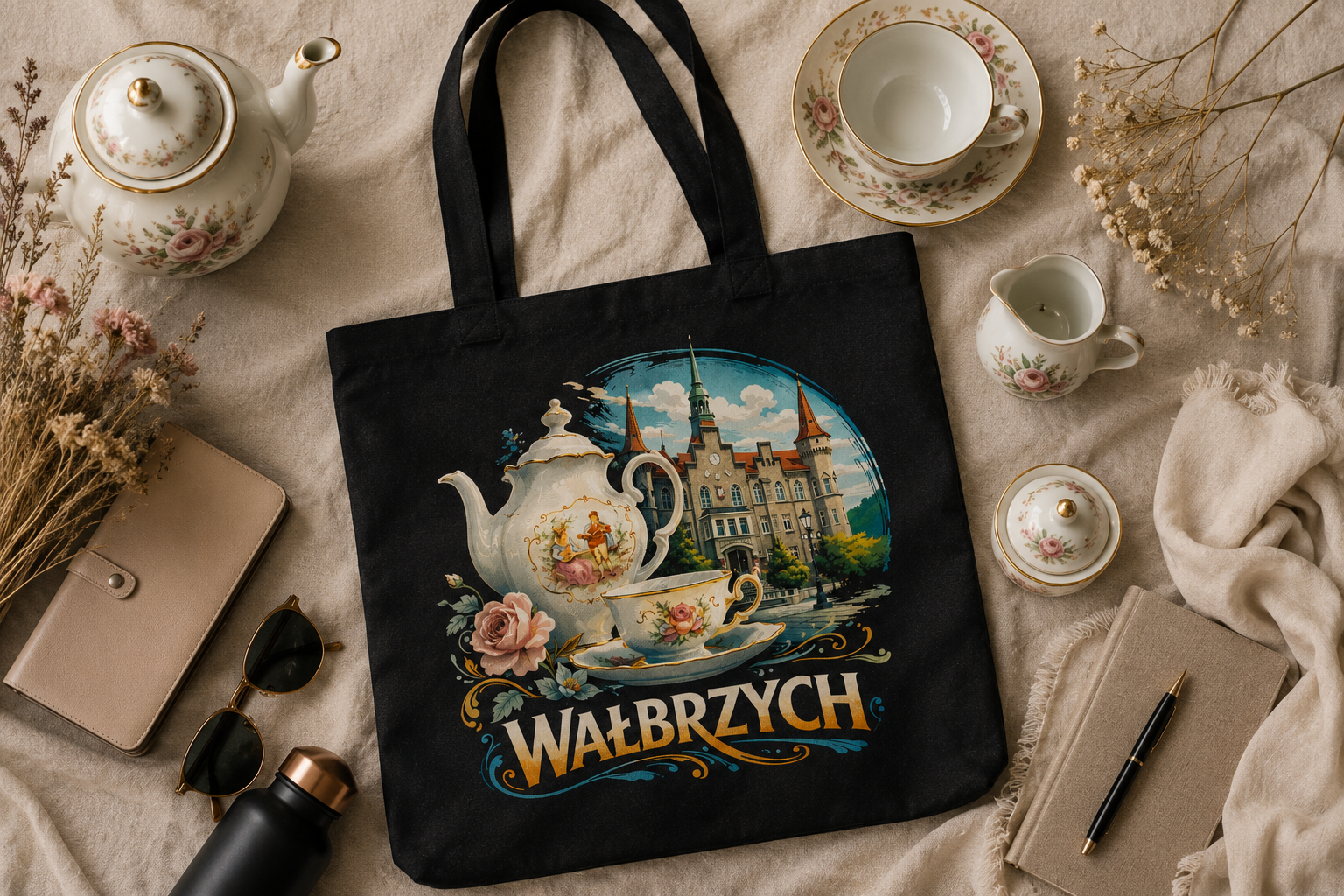 Torba reklamowa dla miasta Wałbrzycha z porcelaną