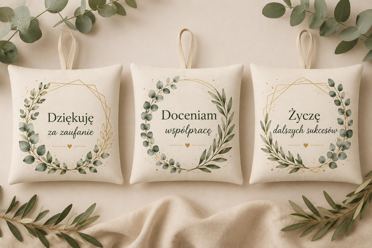 Podziękowania dla klientów i współpracowników - saszetki z lawendą i dedykacją