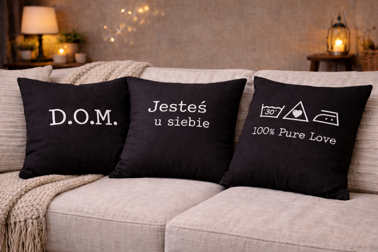 Prezent ślubny poszewki z sentencją